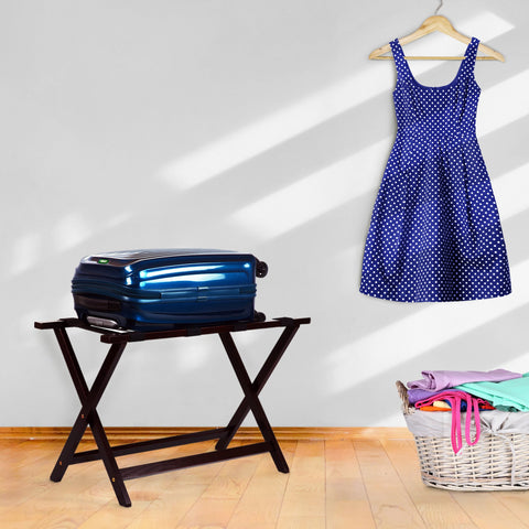 Casual Home extra-wide 30in top luggage rack for large suitcases.