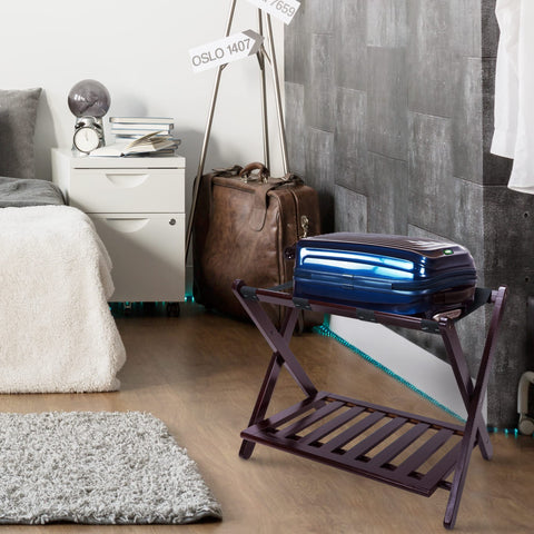 Casual Home luggage rack with reinforced straps for added support.