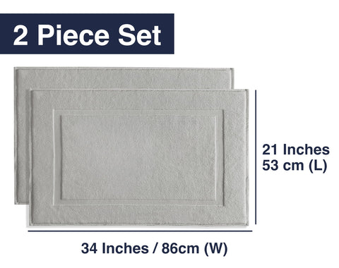 Casual Living grey cotton bath mat 34x21 folded, compact storage and quick dry.
