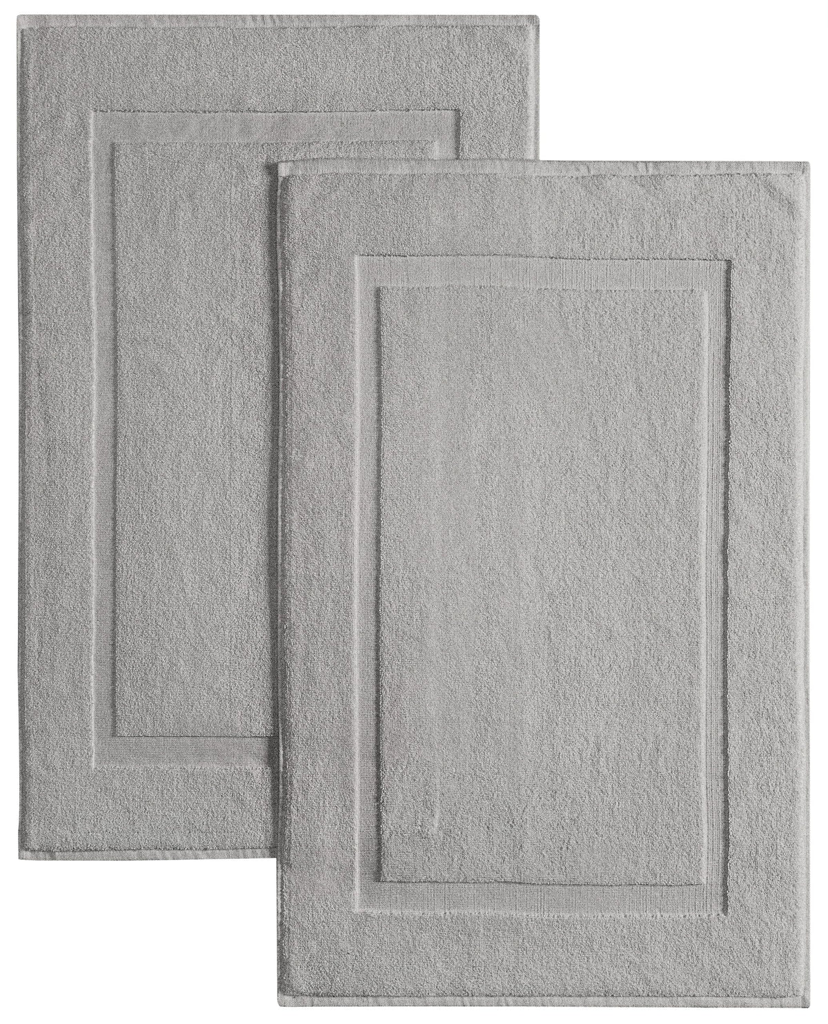 Casual Living grey cotton bath mat front view, plush and absorbent for daily use.
