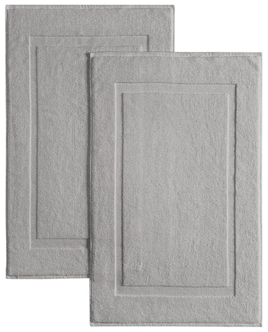 Casual Living grey cotton bath mat front view, plush and absorbent for daily use.