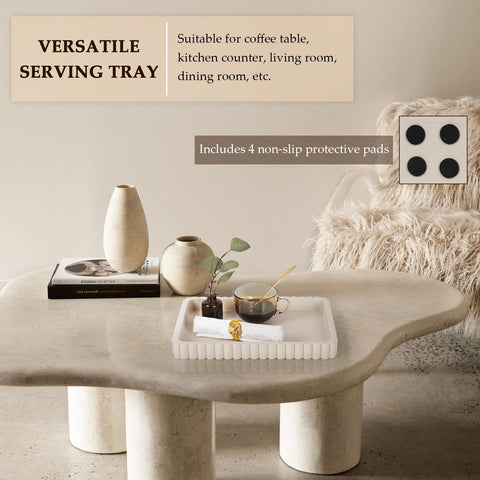 Cathyeen concrete tray ottoman tray use helps organize living spaces.