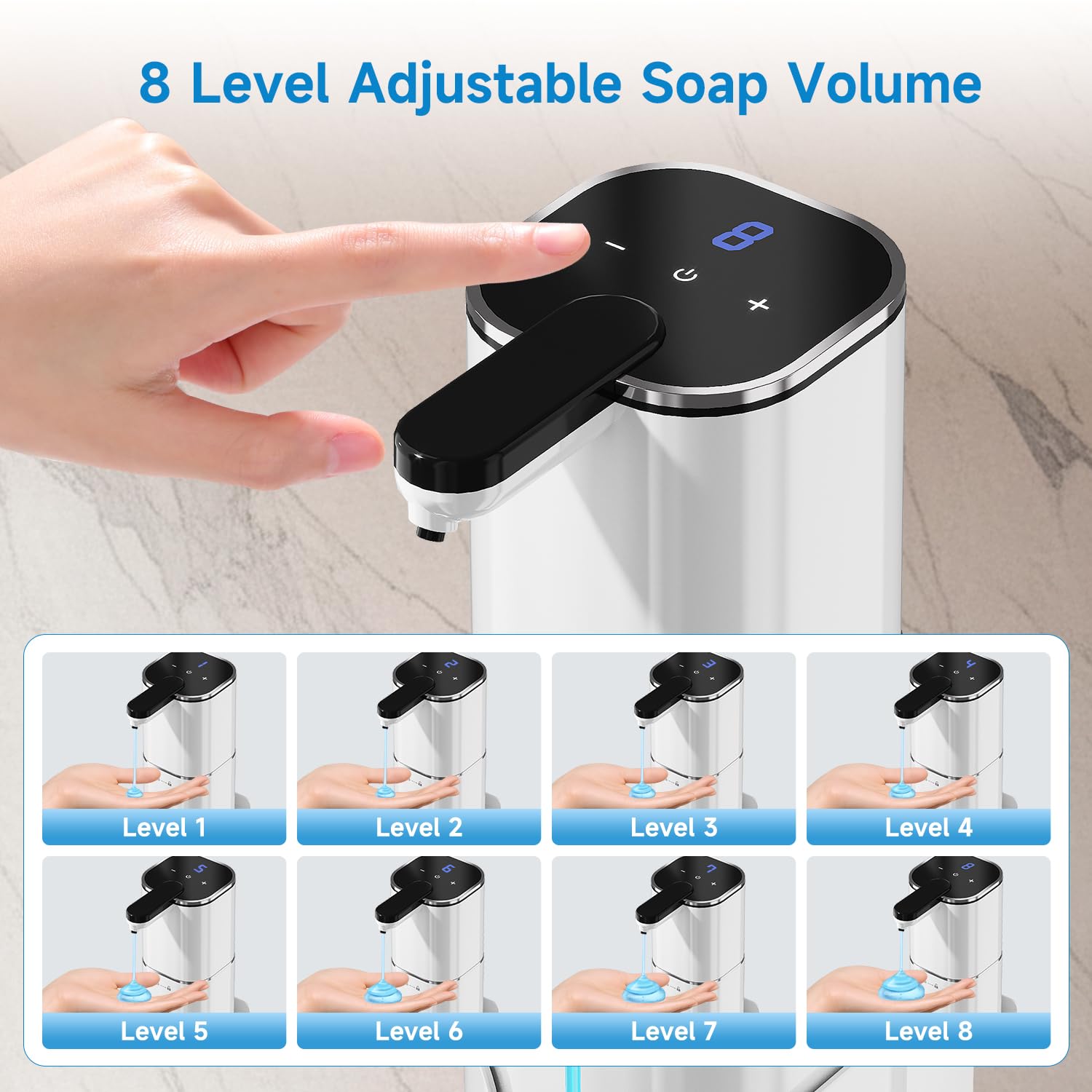 CATIRE IPX5 waterproof dispenser suitable for wet kitchen and bath areas.