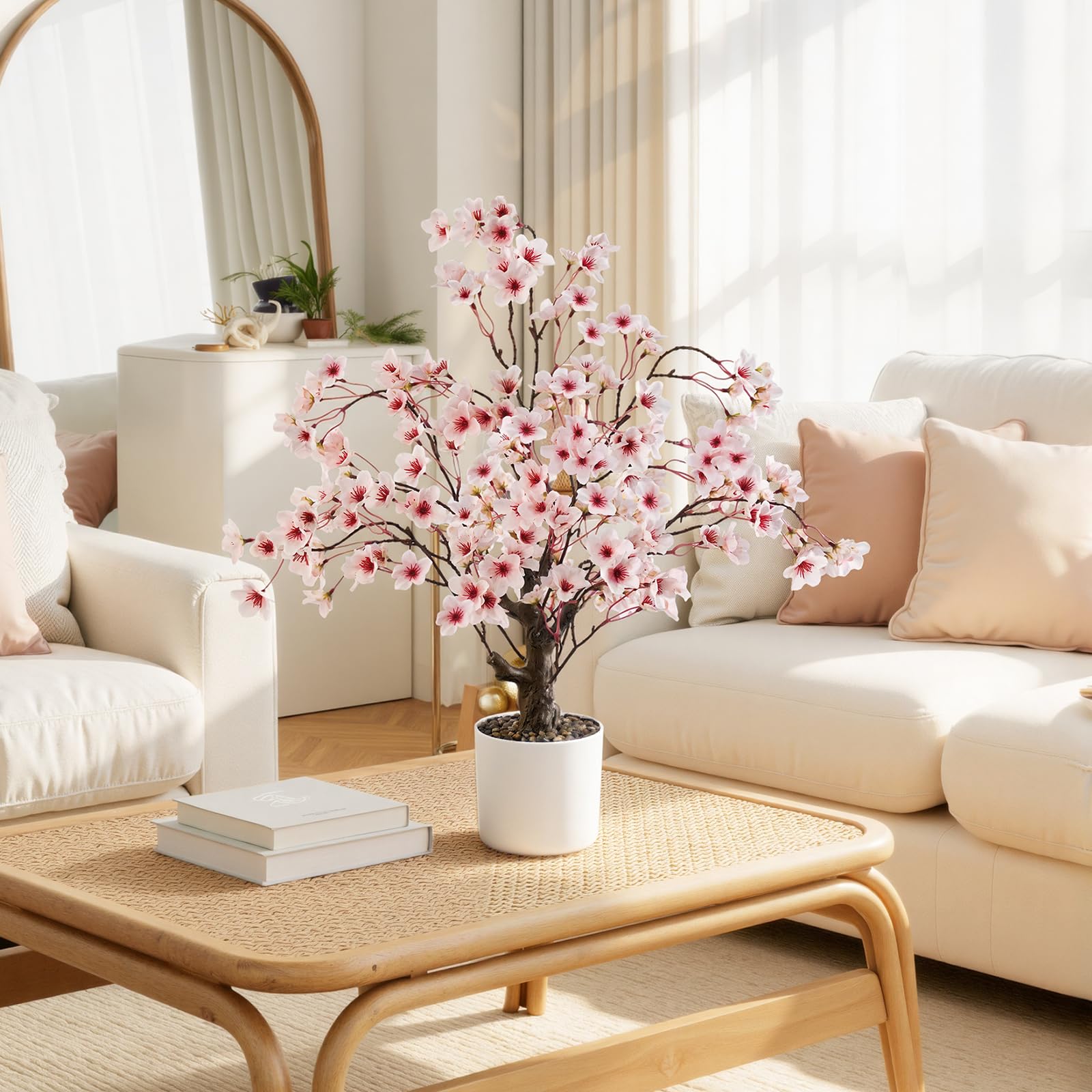 Caxchiling Cherry Blossom Tree 2ft bedroom dresser accent softens space