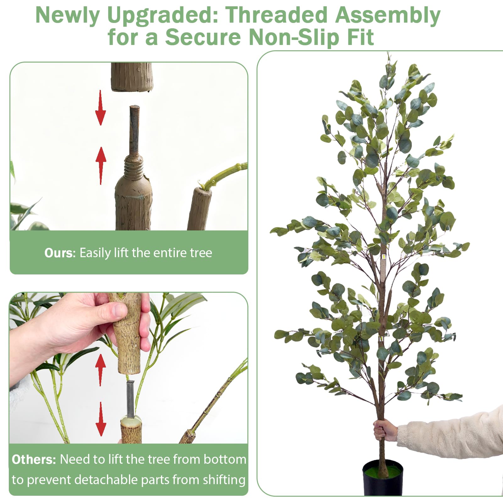Caxchiling 6ft greenery features dense leaves for a lush focal point.