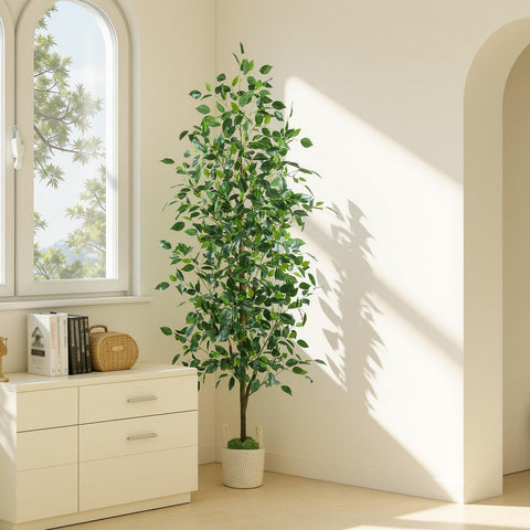 Caxchiling moss topper adds natural texture to decor.