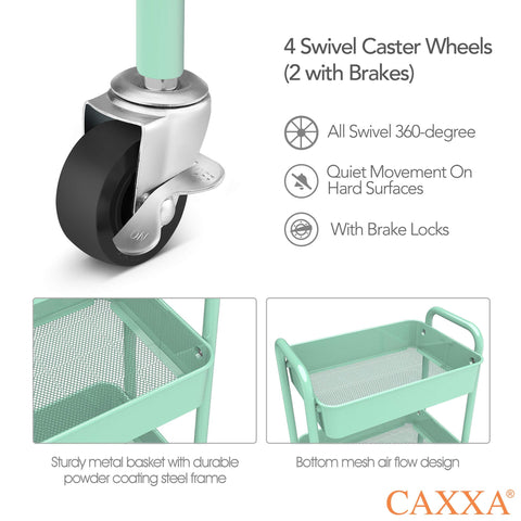 CAXXA aqua-green mesh baskets for breathable, visible organization of toys or tools