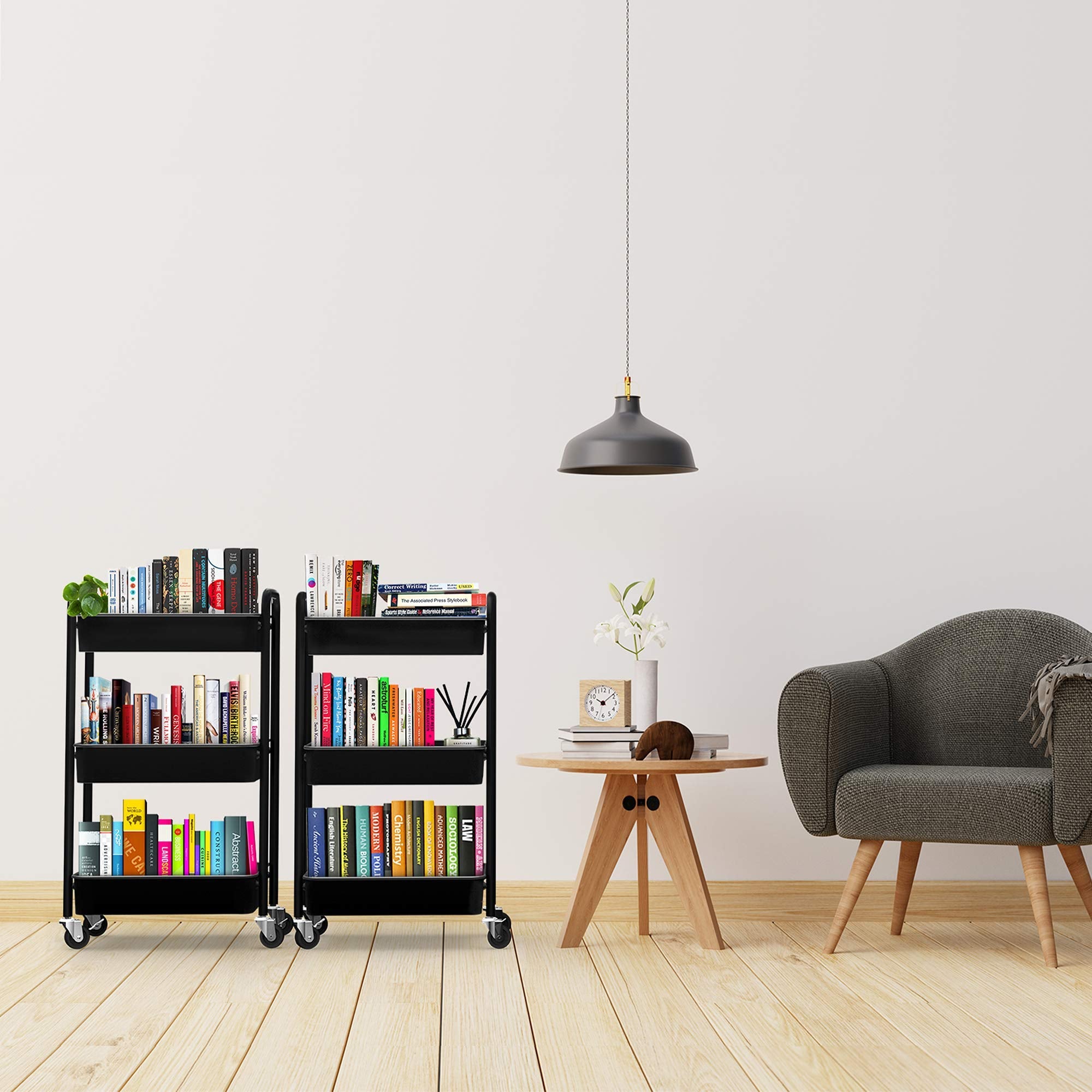 CAXXA black rolling storage trolley for modern spaces