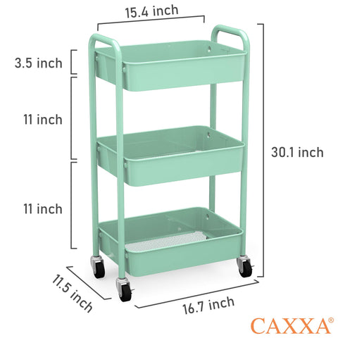 CAXXA kitchen cart with caster wheels eases moving between counters