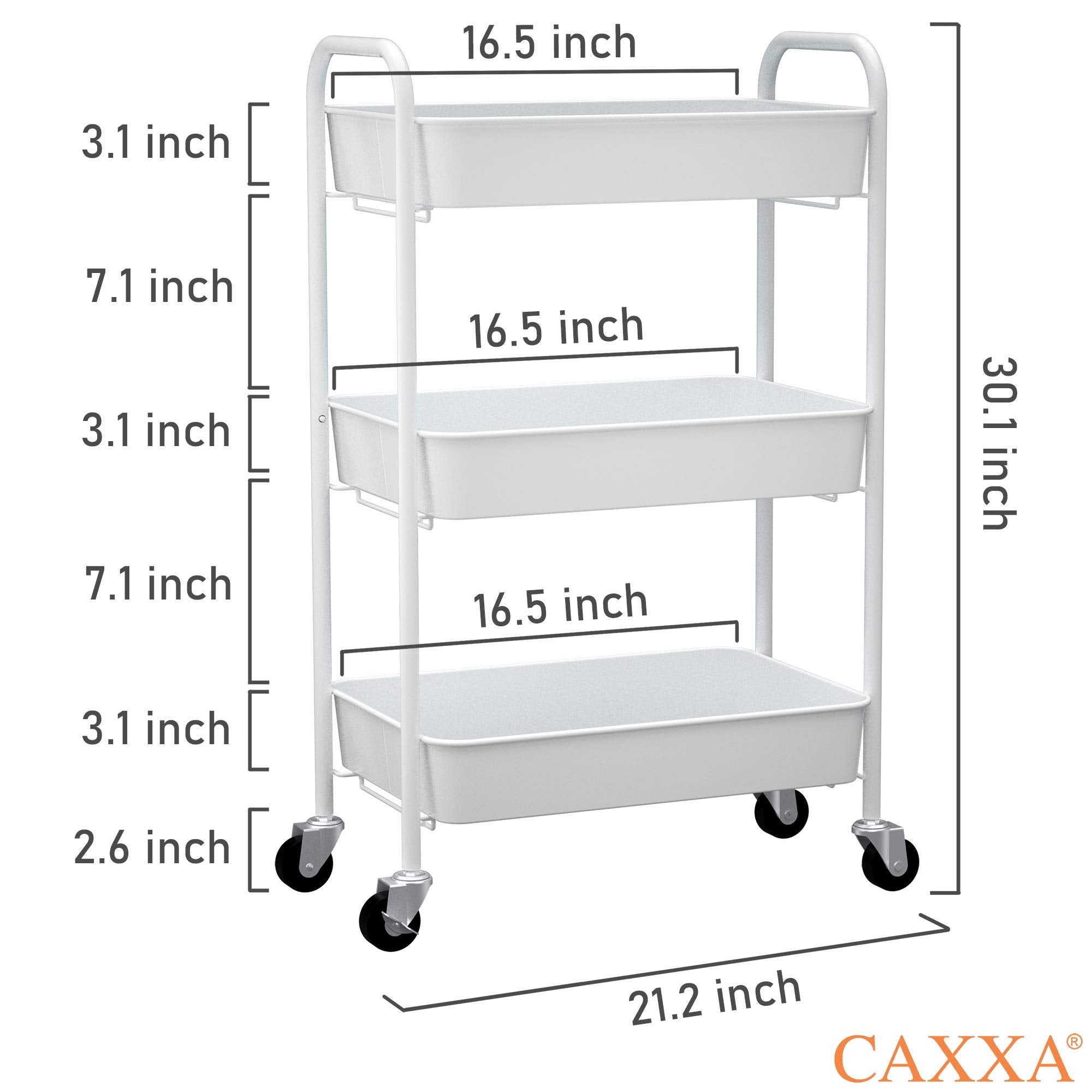 CAXXA kitchen cart with caster wheels enables easy mobility around the home.