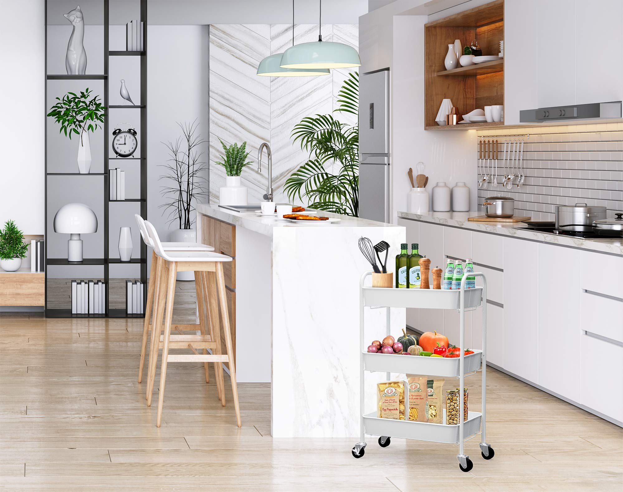 CAXXA versatile rolling cart supports kitchen, office, crafts, and more.