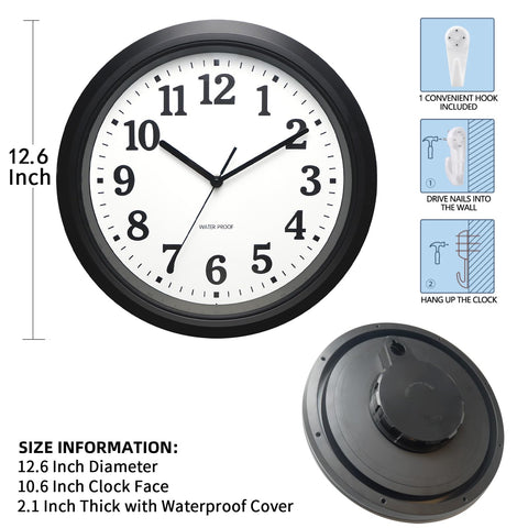 Caysie easy-hanging hook back-slot clock for quick, secure mounting.