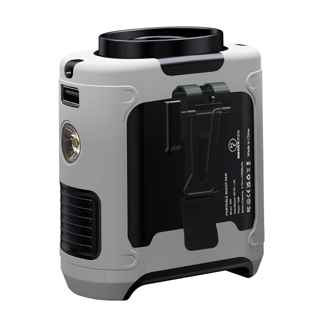 CAZOKASI 2024 waist clip fan angle provides portable cooling on the go