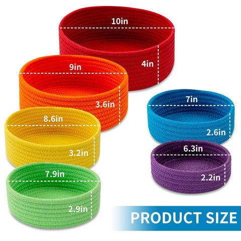Cazzon Rainbow small storage basket ideal for desk supplies and cords