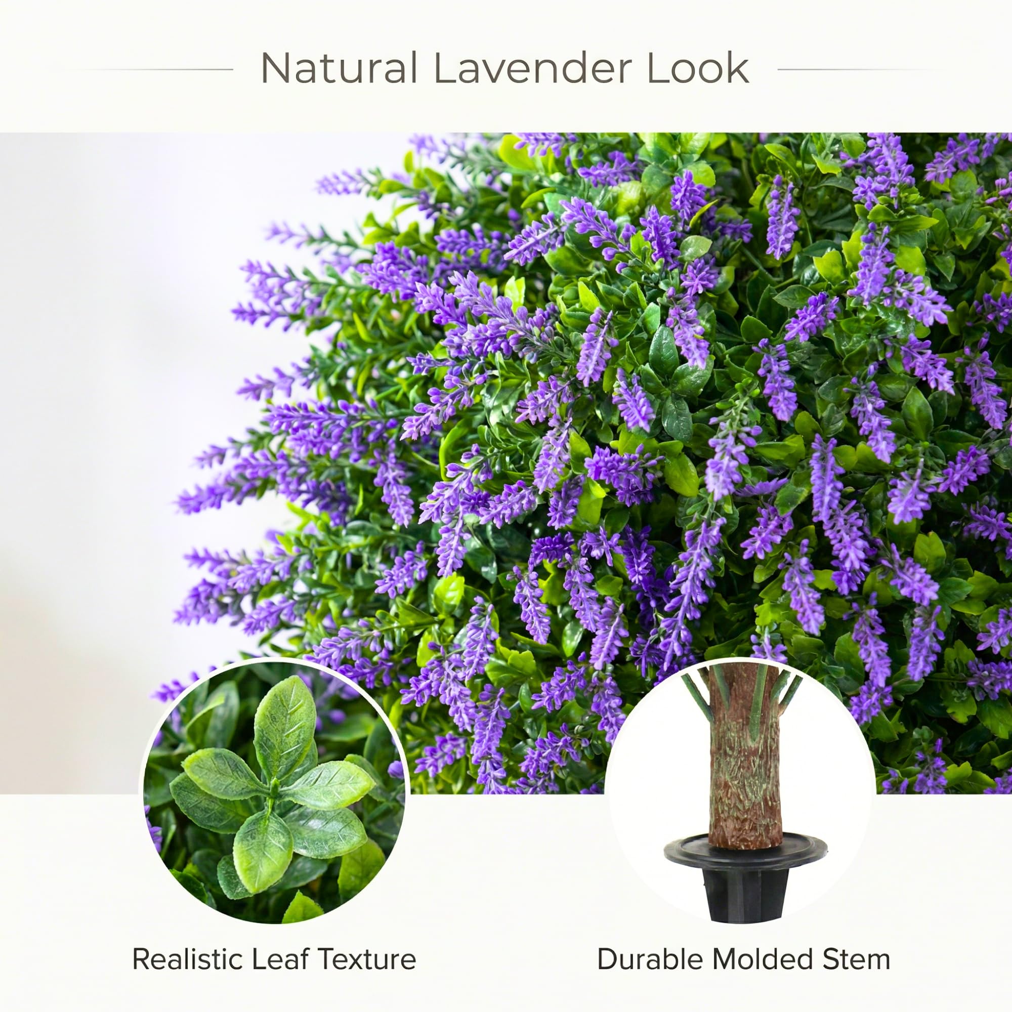 CAZZOVA lavender faux topiary for doors adds elegant outdoor charm.