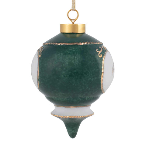 CBE Happy 50th Anniversary ornament gold trim adds refined brilliance.