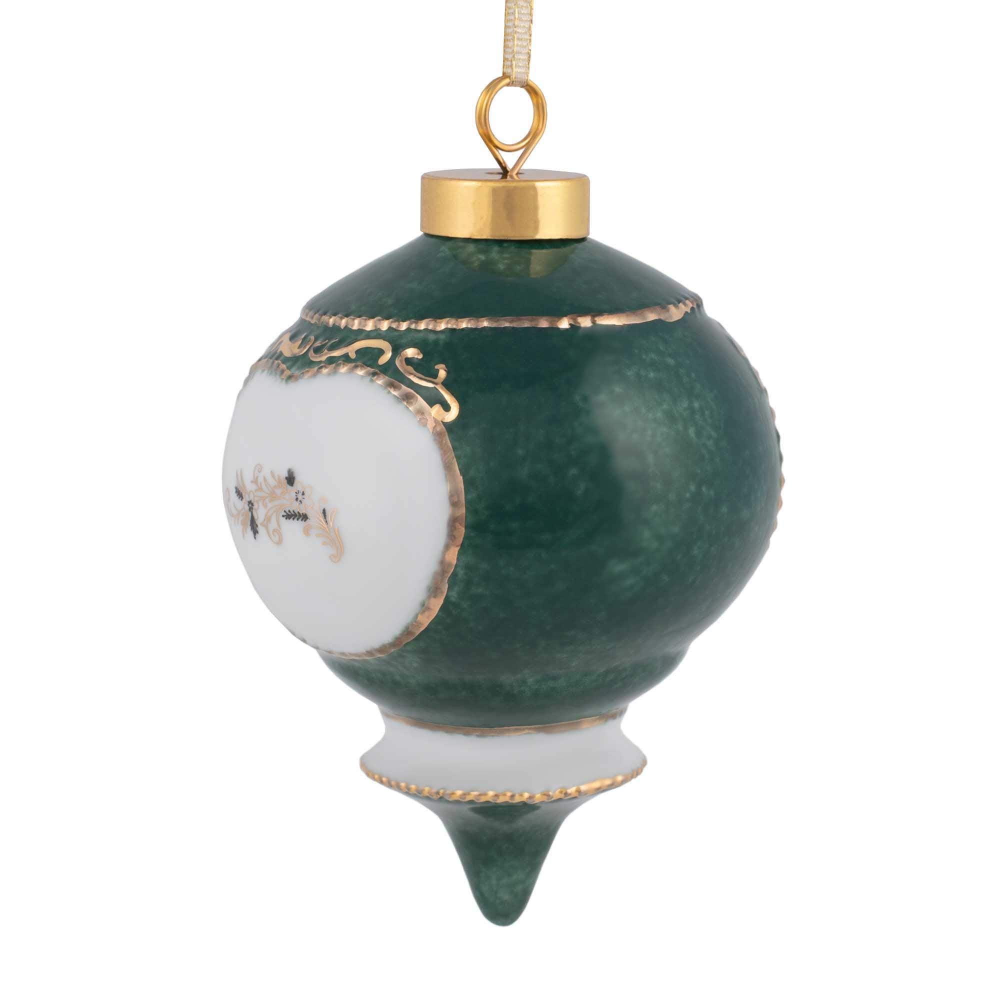 CBE Happy 50th Anniversary ornament white emerald tones for a timeless gift look.