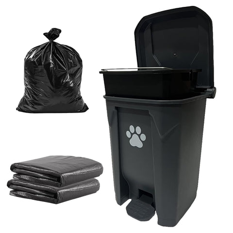 CCAATVG outdoor dog poop trash can with lid helps control odors