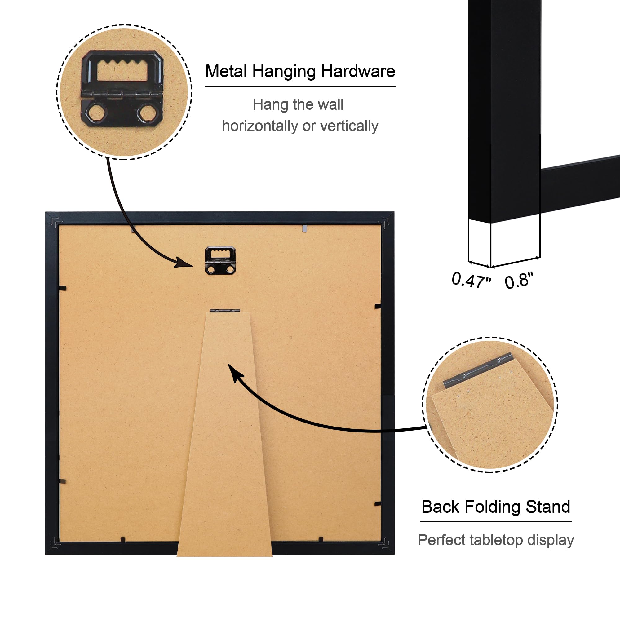 ccdcc 12x12 frame set offers wall-mount and tabletop display options.