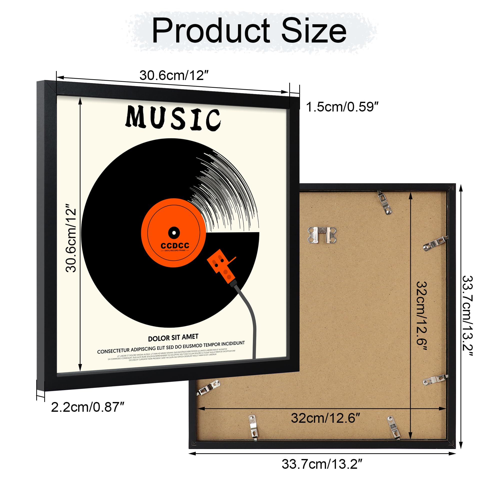 ccdcc 12x12 LP cover display emphasizes elegant tempered-glass protection.