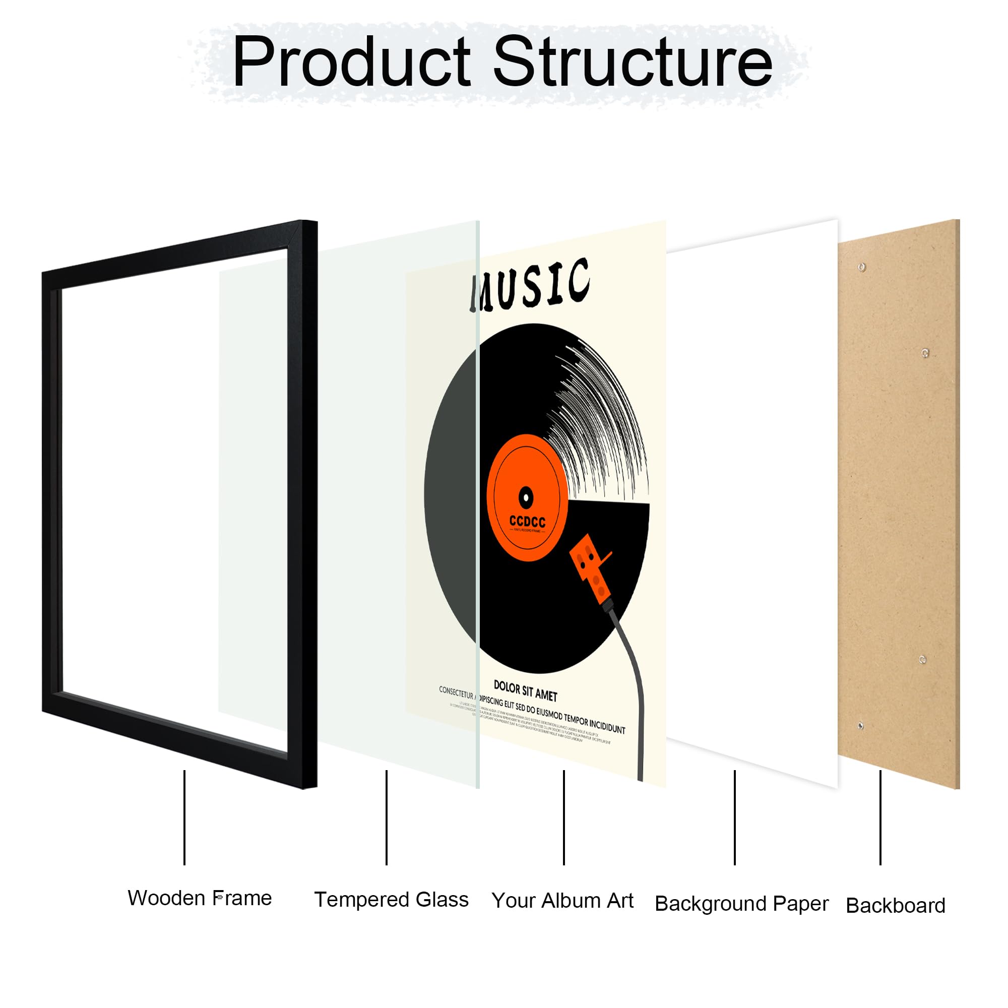 ccdcc vinyl frame back panel highlights easy wall-mount and quick changes.