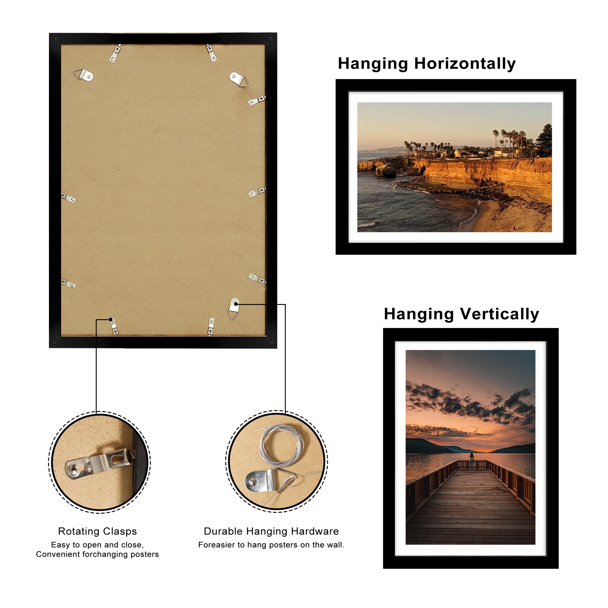 ccdcc wall-mountable frame for horizontal or vertical gallery displays.
