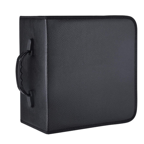 CCidea black 400-capacity media organizer in a tidy setup