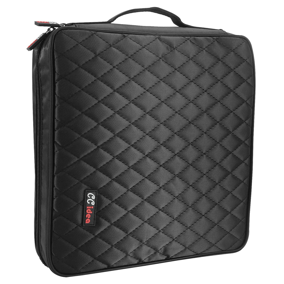 CCidea CD/DVD case holder side view, slim portable storage for easy transport.
