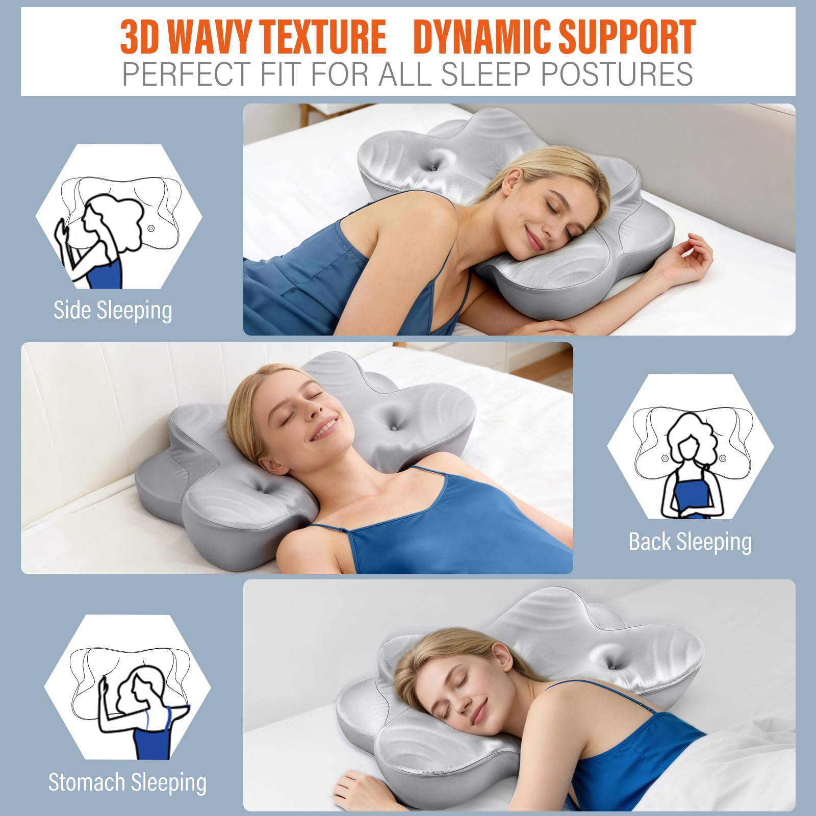 CCidea memory foam core 1300g providing balanced neck support