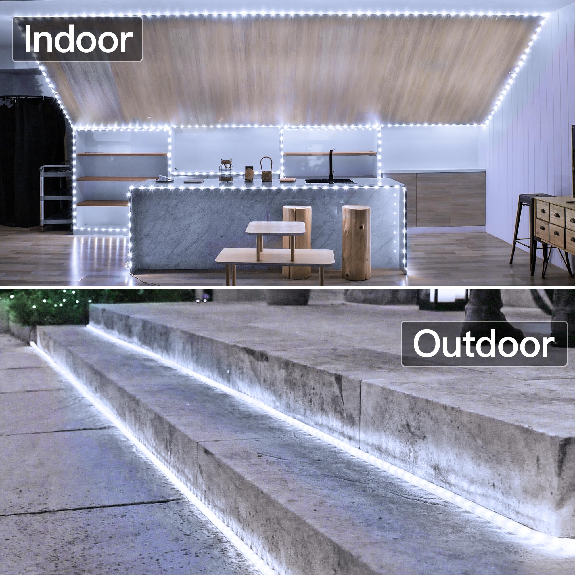 Ccinny IP68 waterproof rope light by poolside for rain-safe use