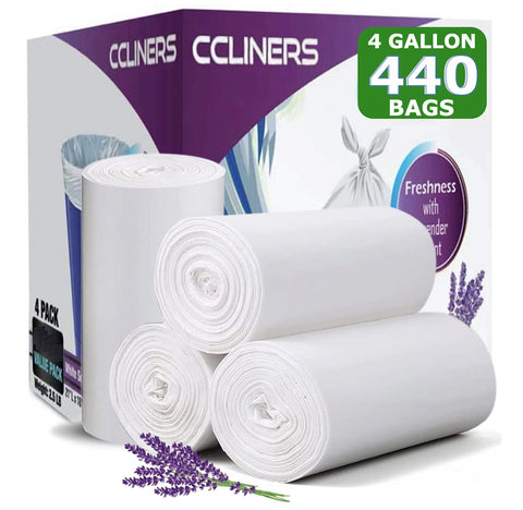 CCLINERS 4-gallon lavender trash bag front view for bathroom freshness