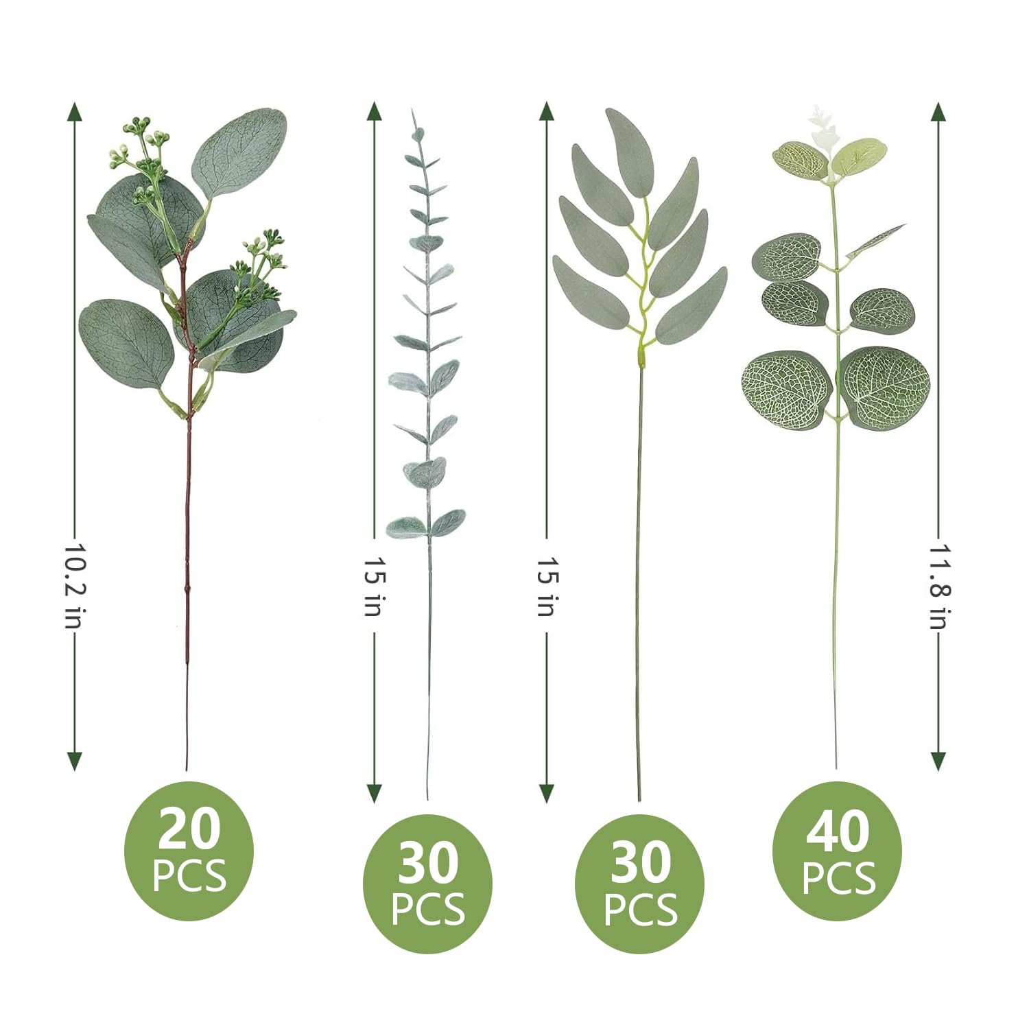 CCPanda artificial eucalyptus willow leaves on stems for versatile DIY bouquets
