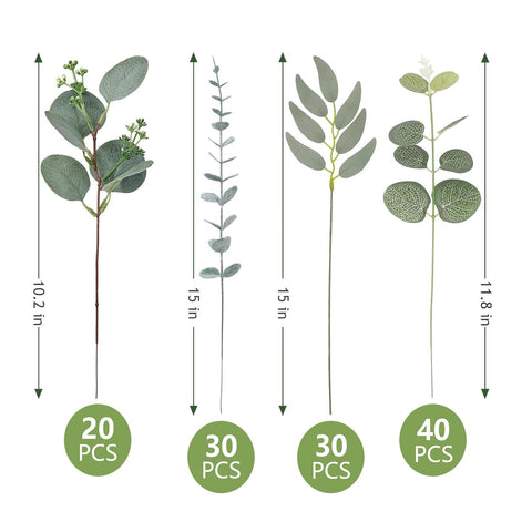CCPanda artificial eucalyptus willow leaves on stems for versatile DIY bouquets