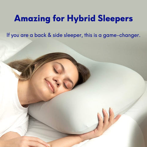 C CUSHION LAB Deep Sleep Pillow dual-density foam with plush top and supportive base.