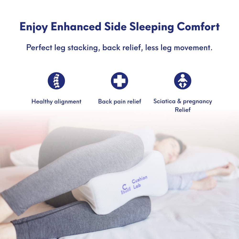 C CUSHION LAB memory foam core contours knees and hips for ergonomic support.