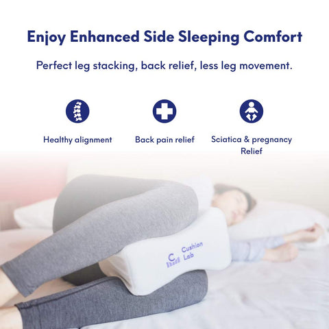 C CUSHION LAB memory foam core contours knees and hips for ergonomic support.