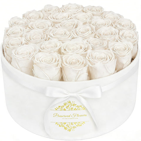 CDCO Forever Flowers in a luxury suede box, lasting romantic gift.