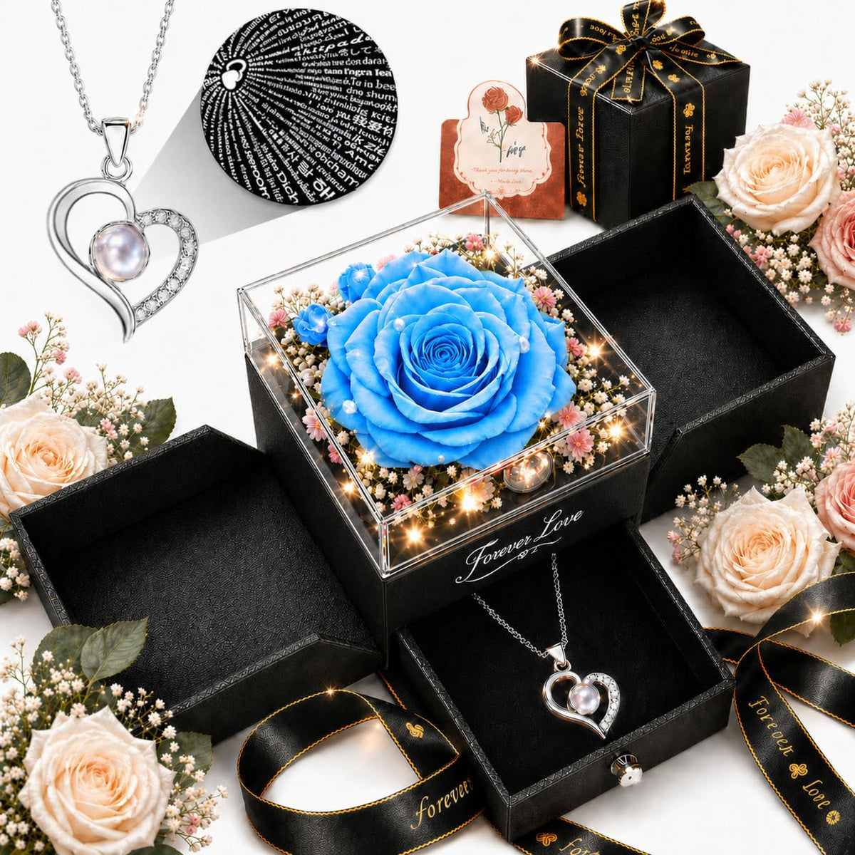 cdco Forever Love Rose heart necklace, a daily keepsake of affection.