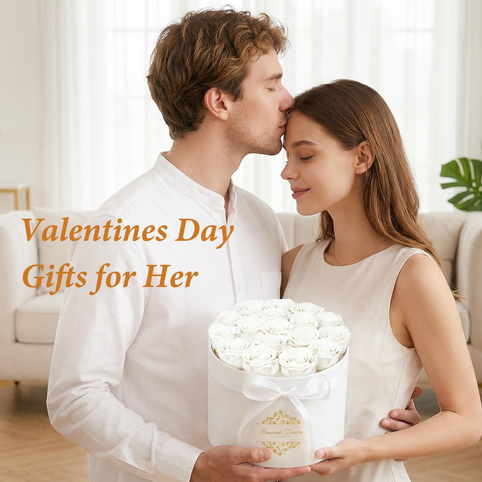 CDCO preserved roses bouquet of seven blooms, no watering needed.