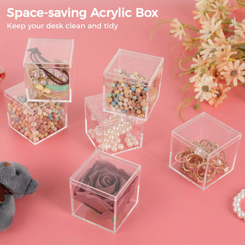 CDOKY transparent acrylic boxes ideal for jewelry, beads, and small gifts.