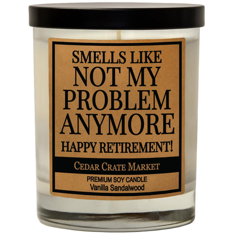 CEDAR CRATE MARKET vanilla sandalwood candle in a USA-made jar for long-lasting retirement ambiance