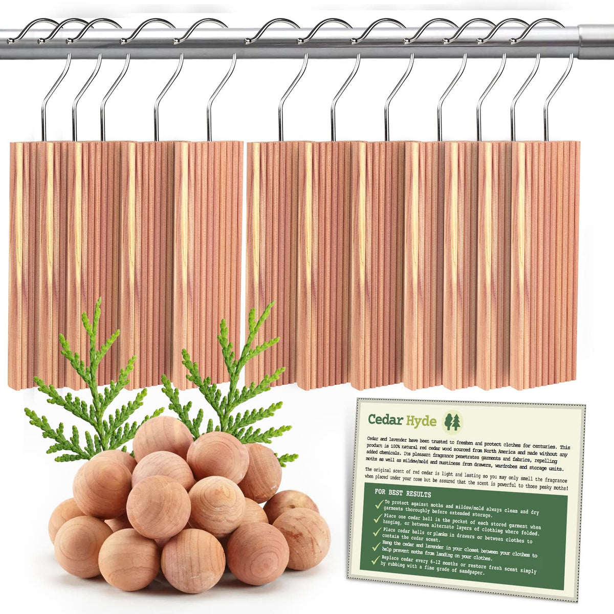 CEDAR HOME Cedar Hyde Cedar Blocks hanging in a closet for natural freshness