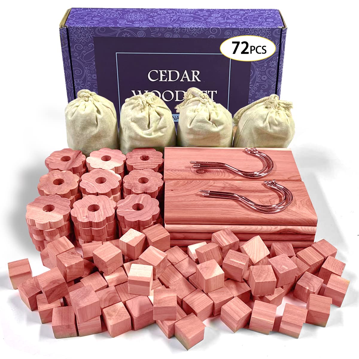 Cedar Space cedar blocks in a closet-storage setup showing natural aroma for garments protection