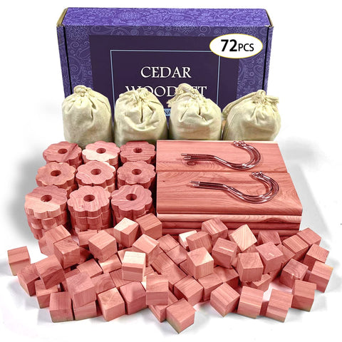 Cedar Space cedar blocks in a closet-storage setup showing natural aroma for garments protection