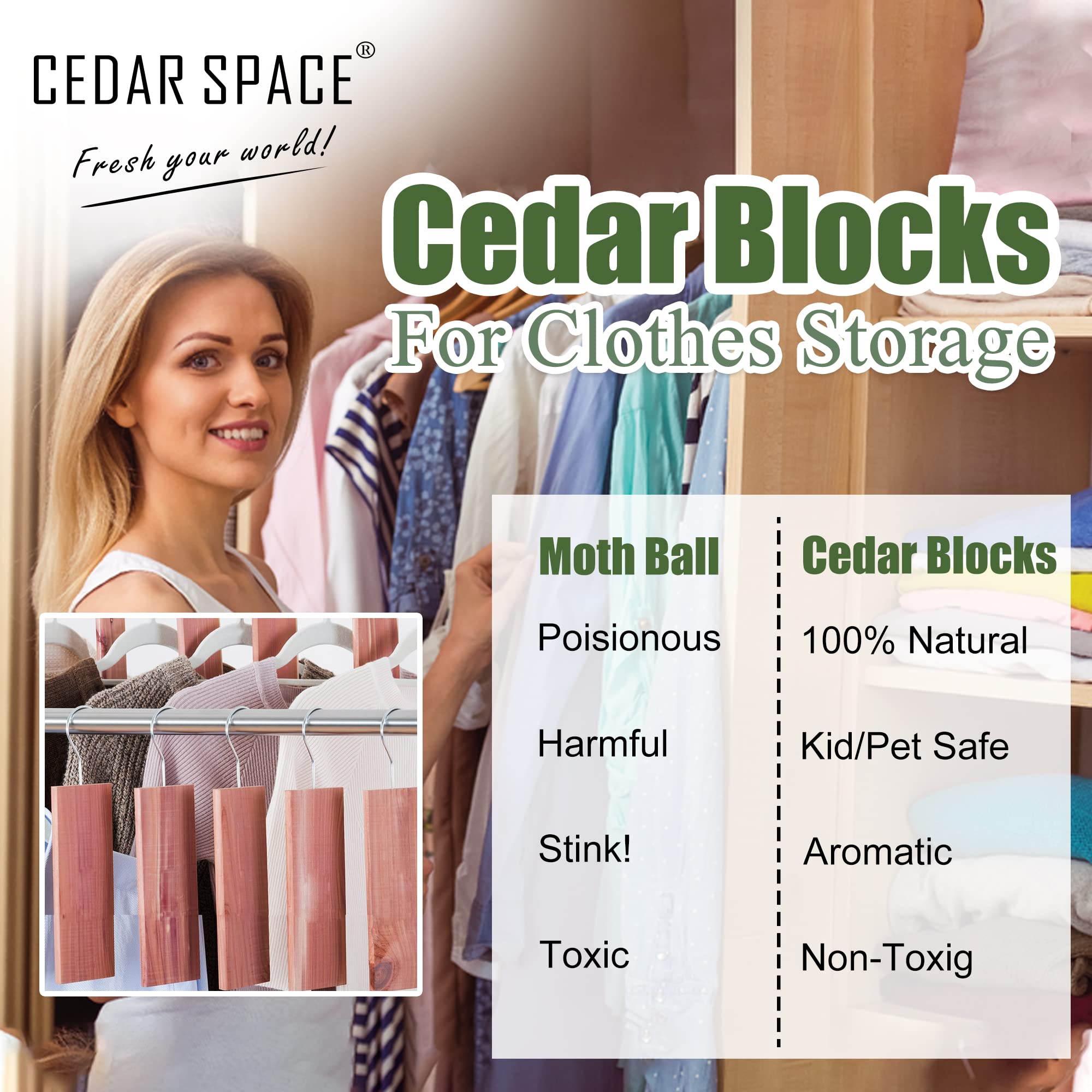 Cedar Space cedar chips 80pcs revitalize drawers, bags, and storage.