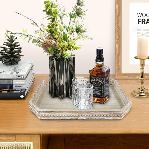 CEDARLUX tray on a coffee table adds warm farmhouse charm and practicality.