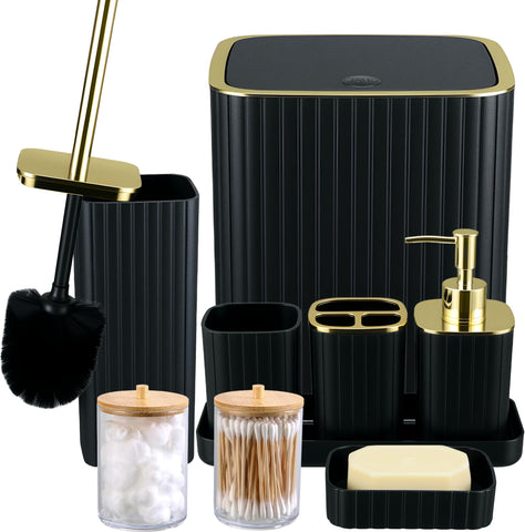 CedarShin black Q-tip holder keeps cotton swabs tidy.