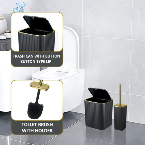 CedarShin black toothbrush holder keeps the counter organized.