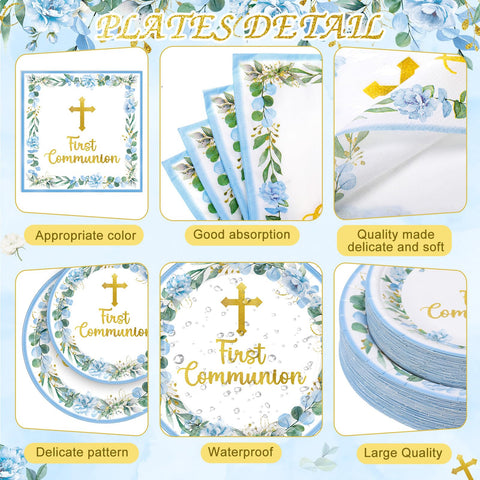 Ceenna first communion napkins 13x13 offer elegant decor and quick cleanup after meals.
