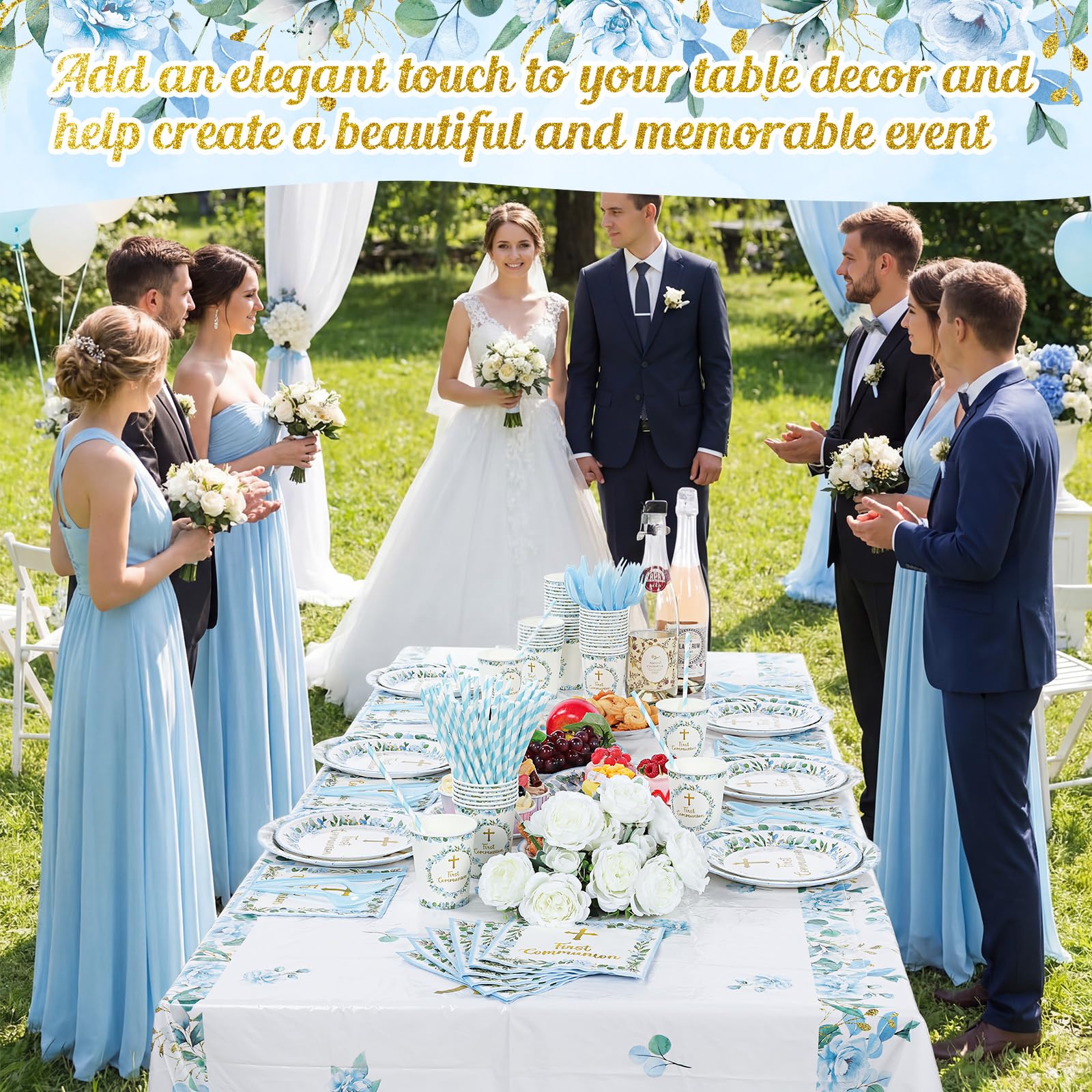 Ceenna first communion tablecloth 54x108 provides protective coverage and neat presentation.